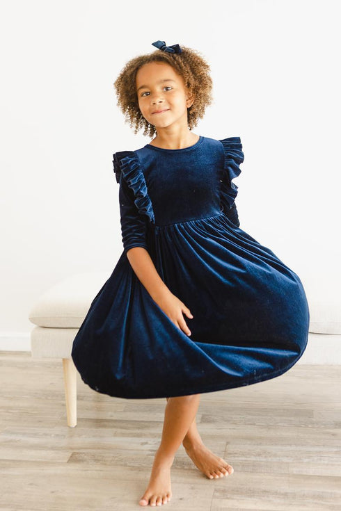 navy-velvet-ruffle-twirl-dress Mila &  Rose - Sophia's Style--3T--4